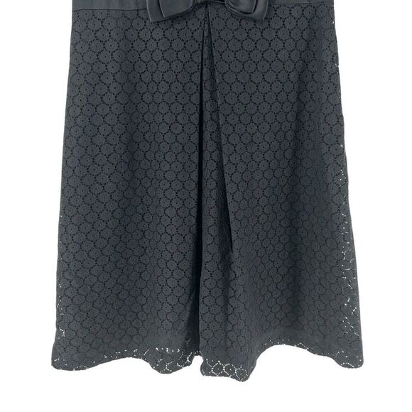 Betsey Johnson Vintage Dress Black Sleeveless Lace A Line Silk Bow Size 4 - Picture 3 of 10